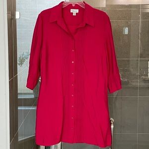 Coldwater Creek Tunic - Shirt Dress Fuchsia Pink